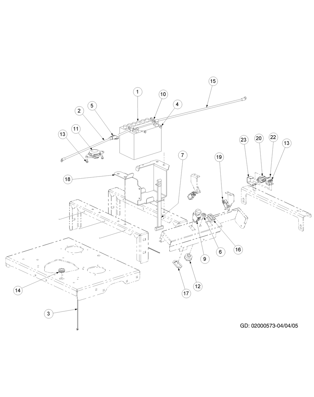Electrical Engine Assembly 23 Hp Diagram and Parts List for Z-FORCE60 53AA5BBJ-53AA5BBJ710 Cub Cadet Lawn Tractor